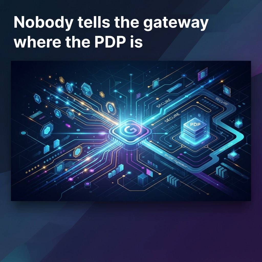 Nobody tells the gateway where the PDP is